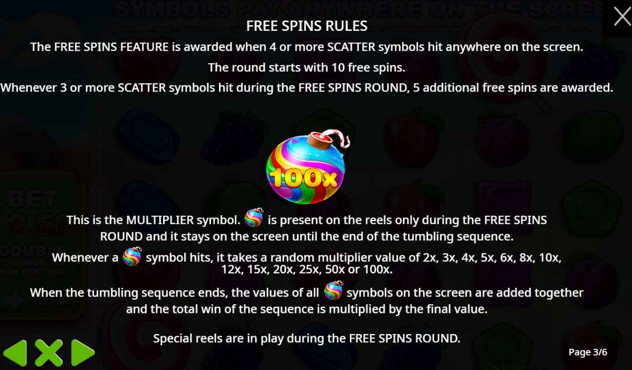 free spins rules